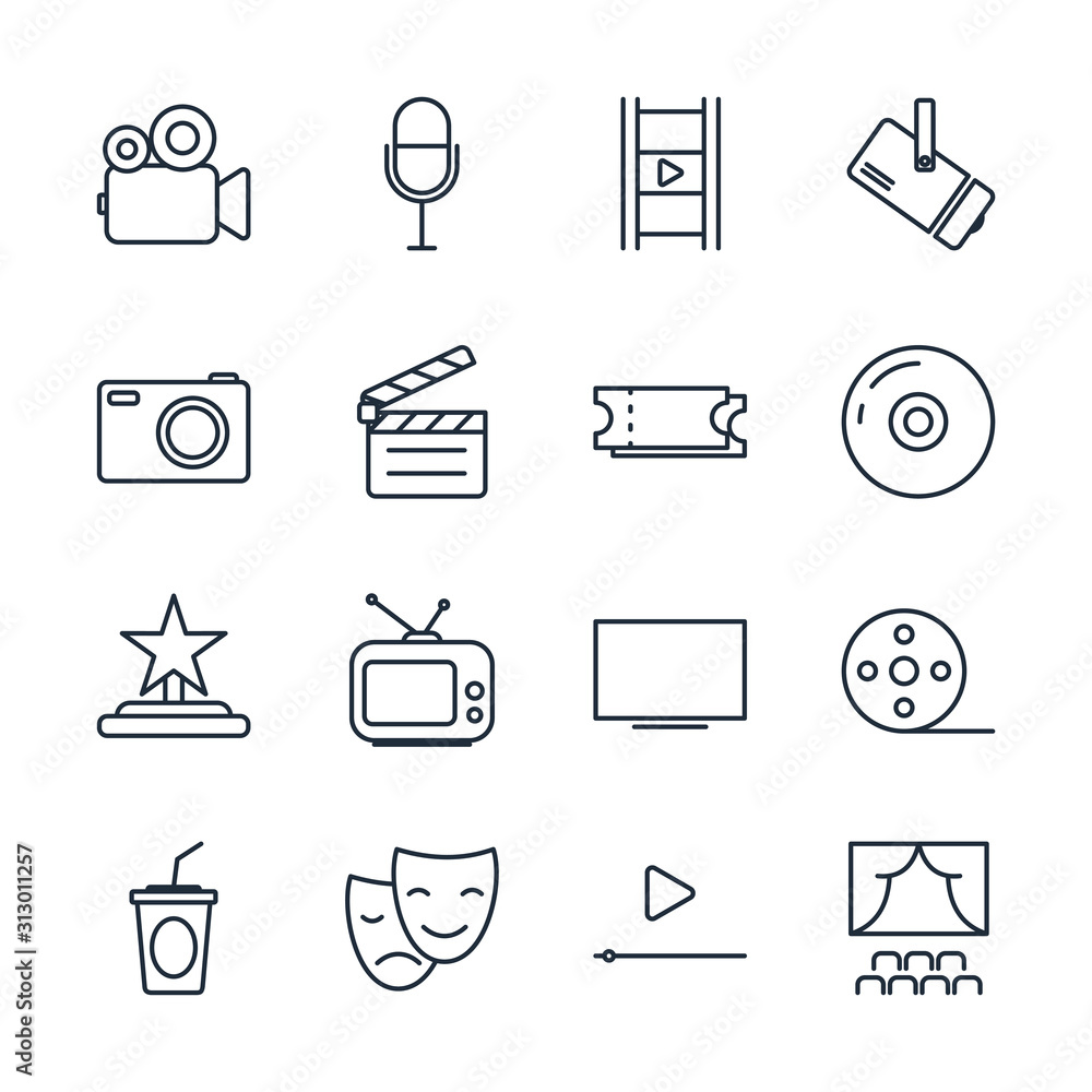 Aufkleber set entertainment icon template color editable. event pack symbol vector sign isolated on white back