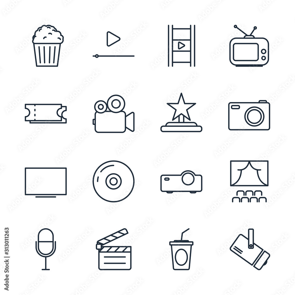 Leinwandbilder set entertainment icon template color editable. event pack symbol vector sign isolated on white back