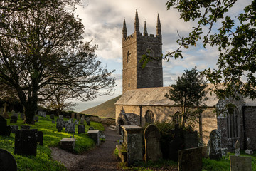 Stone building of church of St Morwenna and St John the Baptist in in Morwenstow, Cornwall