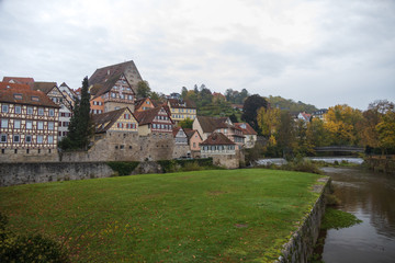 Fototapeta na wymiar Cityscape of Schwaebisch Hall Germany