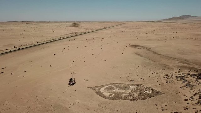 4K aerial drone video of Regimental Badges National Monument, made by soldiers of Second Durban Light Infantry and Transvaal Scottish Regiment during WW1 in German South-West Africa, presently Namibia