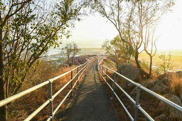 Walking path at the top of castle Hill in Townsville, Queensland, Australia