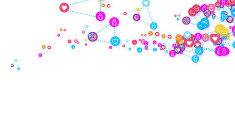 Social media marketing, Communication concept.