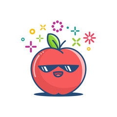 kawaii sunglasses apple emoticon cartoon