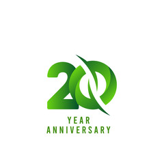 20 Years Anniversary green Celebration Vector Template Design Illustration