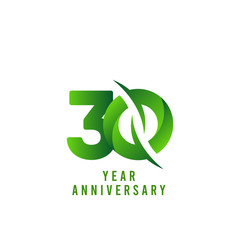Obraz premium 30 Years Anniversary green Celebration Vector Template Design Illustration