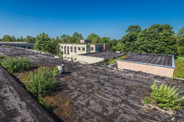 Roofs of abandoned buildings in the area of Daugavpils Fortress in Daugavpils city, Latvia