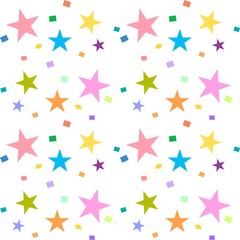 Fototapeta premium The vector seamless pattern. Cute colourful star pattern. Vector for wallpaper, child apron, fabric, textile pattern. Endless print. Background illustration vector.