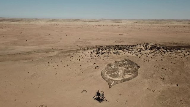 4K aerial drone video of Regimental Badges National Monument, made by soldiers of Second Durban Light Infantry and Transvaal Scottish Regiment during WW1 in German South-West Africa, presently Namibia