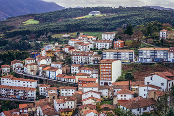 Buildings in Llastres, small town located in Asturias region, Spain