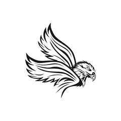 Eagle vector silhouette,tribal abstract illustration