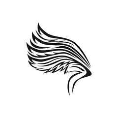 Eagle vector silhouette,tribal abstract illustration