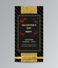 Invitation flyer template for Valentine's day party