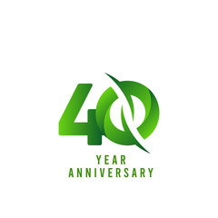 40 Years Anniversary green Celebration Vector Template Design Illustration