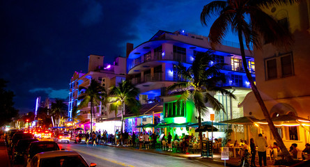 Obraz premium Ocean Drive Miami Beah South Beach Florida USA America Amerika