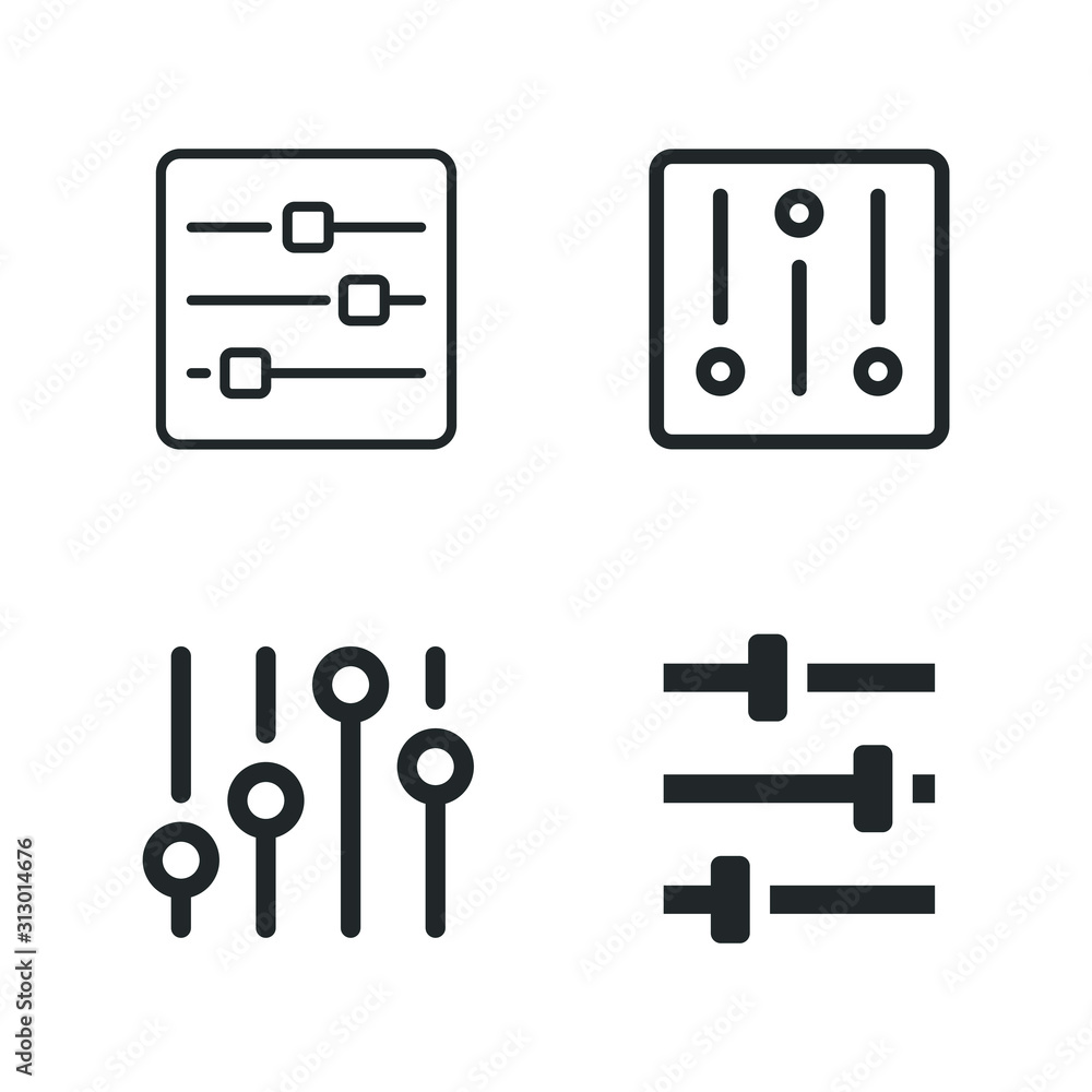 Poster Music sound icon template color editable. Audio digital equalizer technology symbol vector sign isolated on white background illustration for graphic and web design.