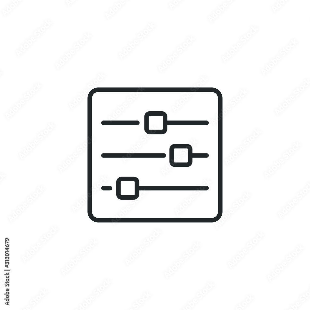 Poster Music sound icon template color editable. Audio digital equalizer technology symbol vector sign isolated on white background illustration for graphic and web design.