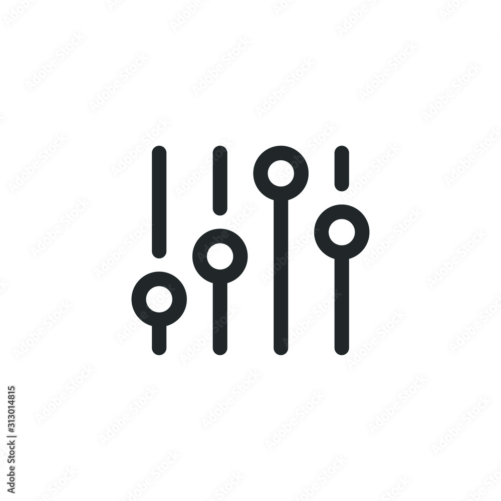 Poster Music sound icon template color editable. Audio digital equalizer technology symbol vector sign isolated on white background illustration for graphic and web design.