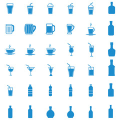 drink cup and wine bottle icon vector design symbol