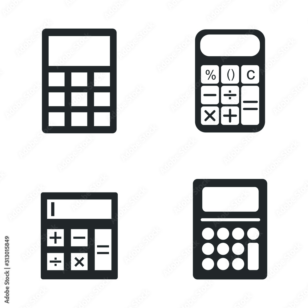 Fototapete calculator icon template color editable. calculator business symbol vector sign isolated on white ba
