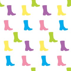 The vector seamless pattern. Cute boot pattern. Vector for wallpaper, child apron, fabric, textile pattern. Endless print. Background illustration vector.