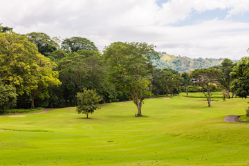 Landscape at the golf course. Tropical zone