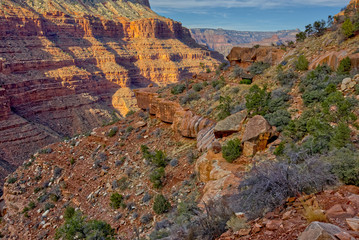View of Hermit Creek Canyon just above Santa Maria Springs along the Hermit Trail in the Grand Canyon.