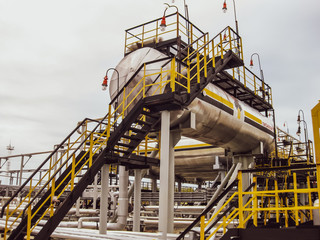 Bullets for process water in the oil field. Buffer tanks for formation water.