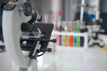Microscope isolated on background laboratory