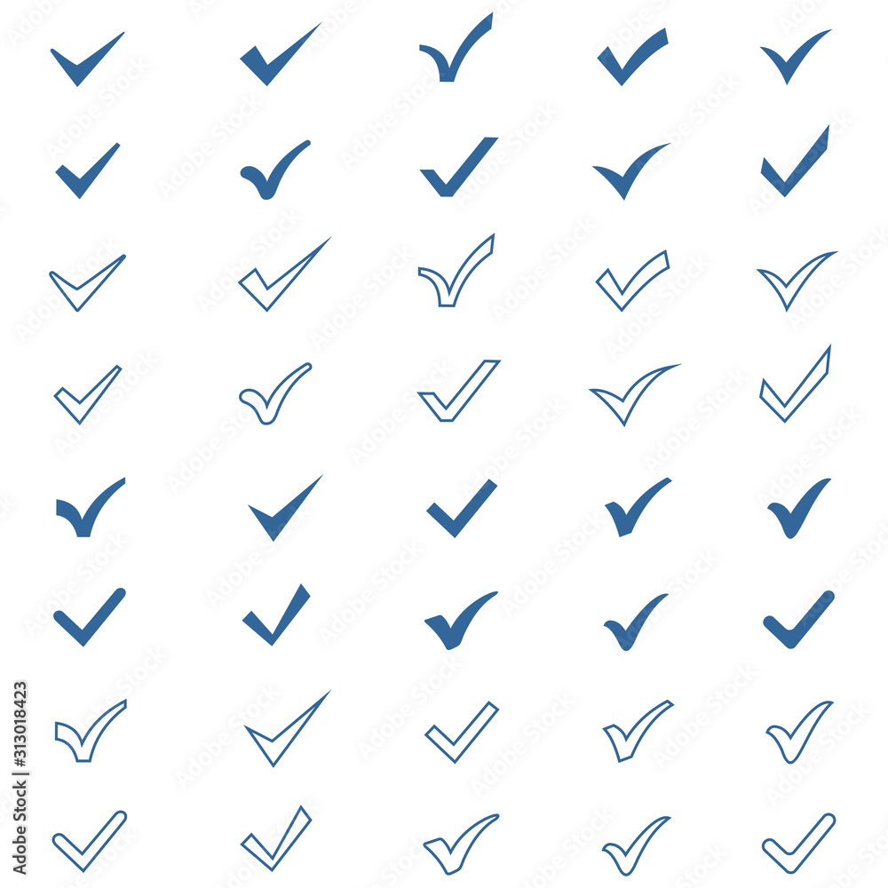 Poster check mark icon set vector design symbol