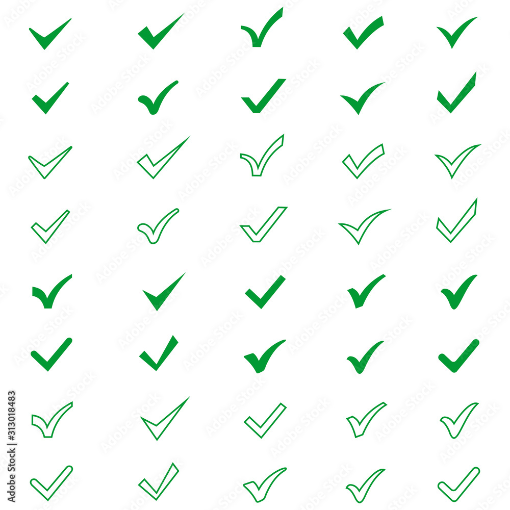 Poster check mark icon set vector design symbol