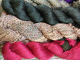 Close up Colorful thread background