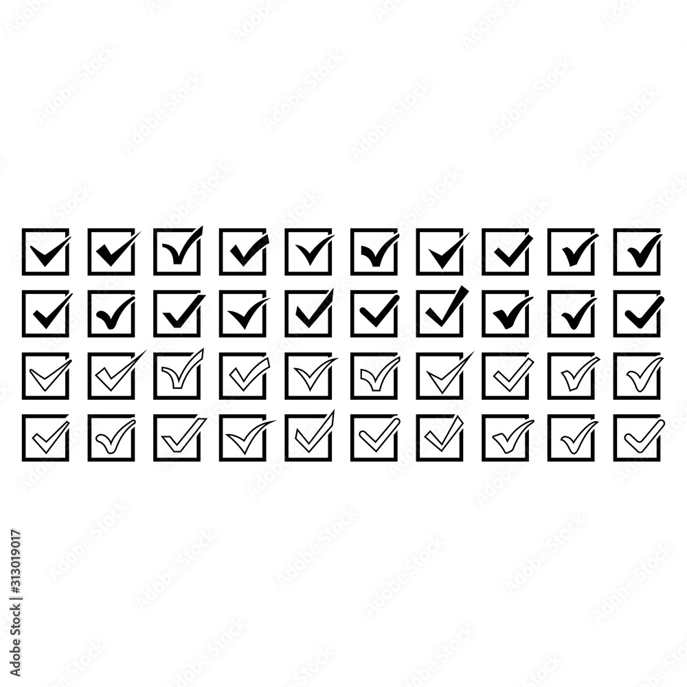 Poster check mark icon set vector design symbol