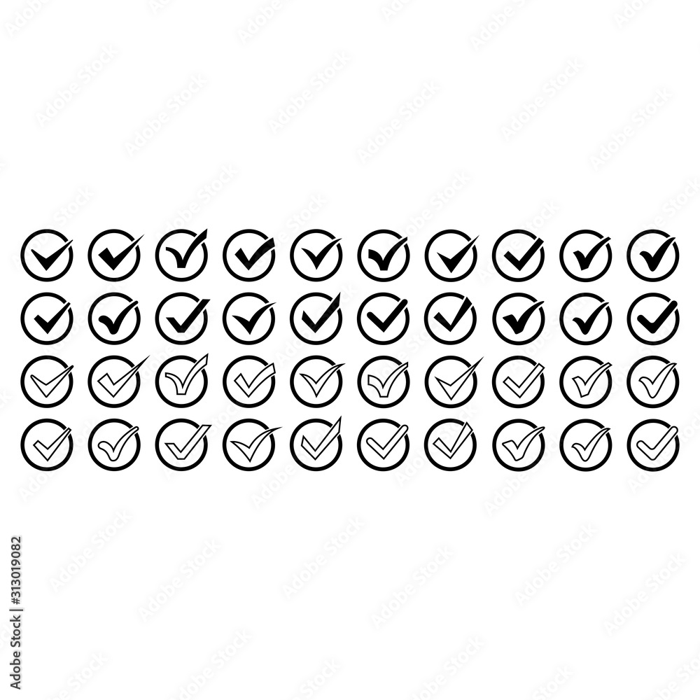 Poster check mark icon set vector design symbol