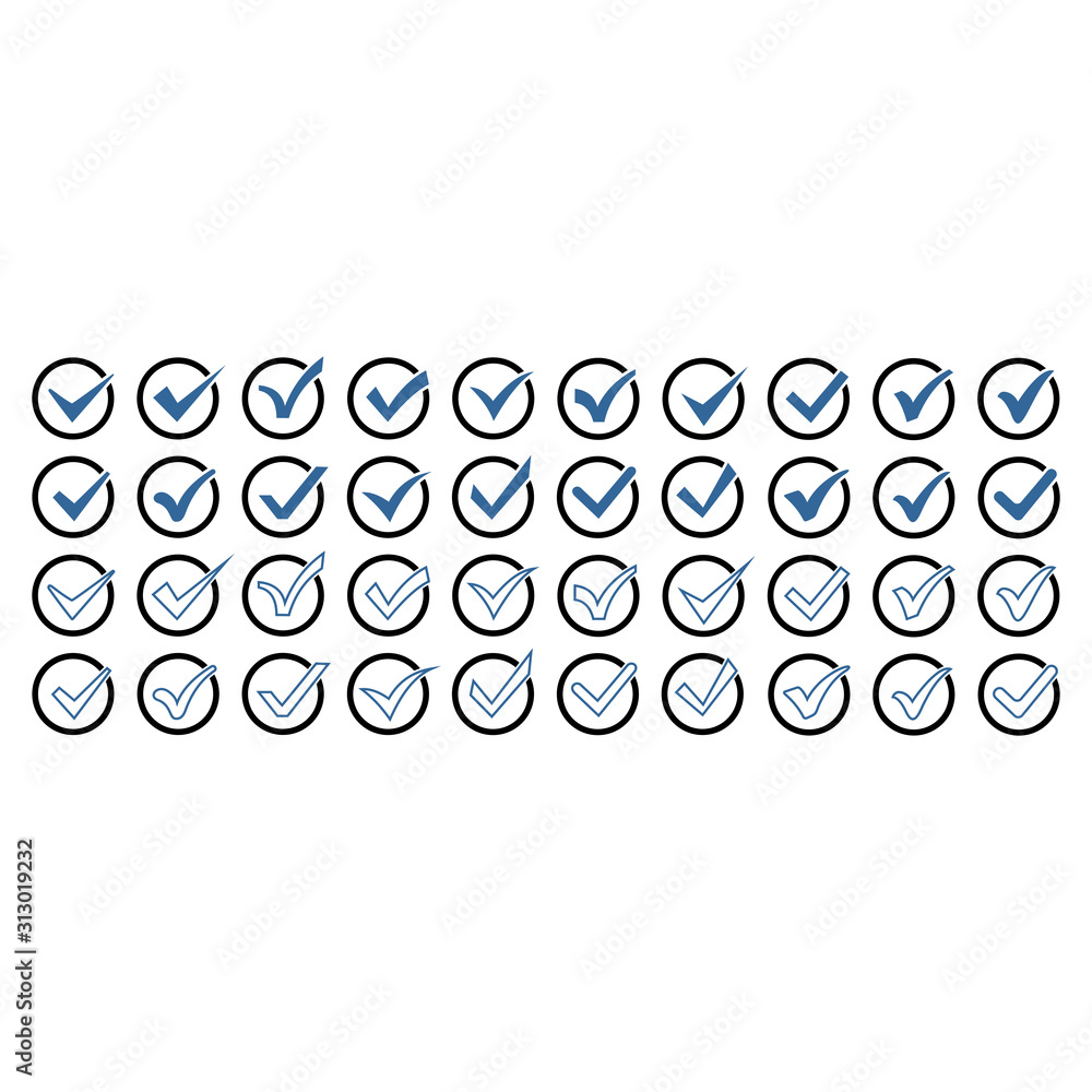 Poster check mark icon set vector design symbol