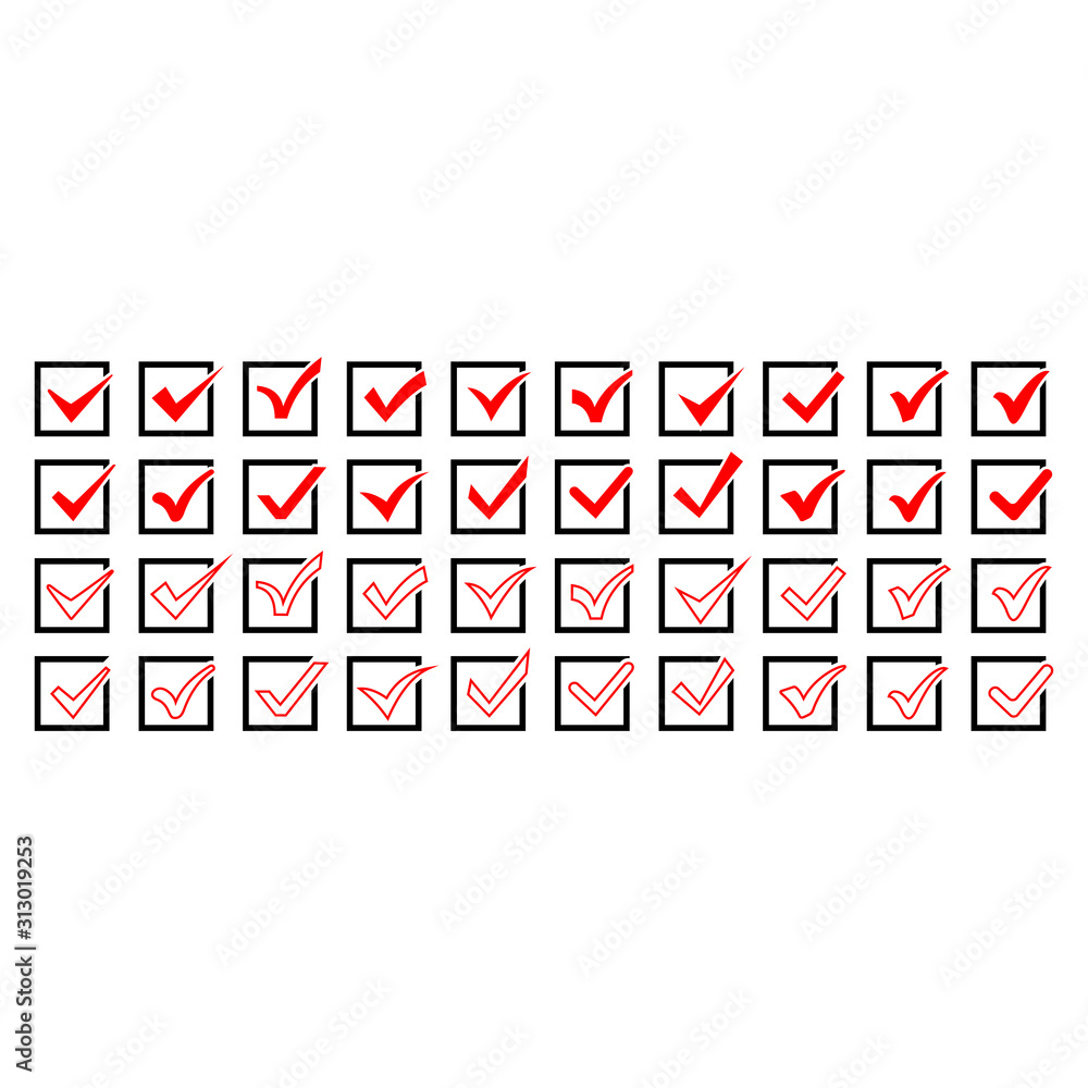 Poster check mark icon set vector design symbol