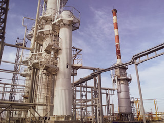 Distillation columns and heating furnace