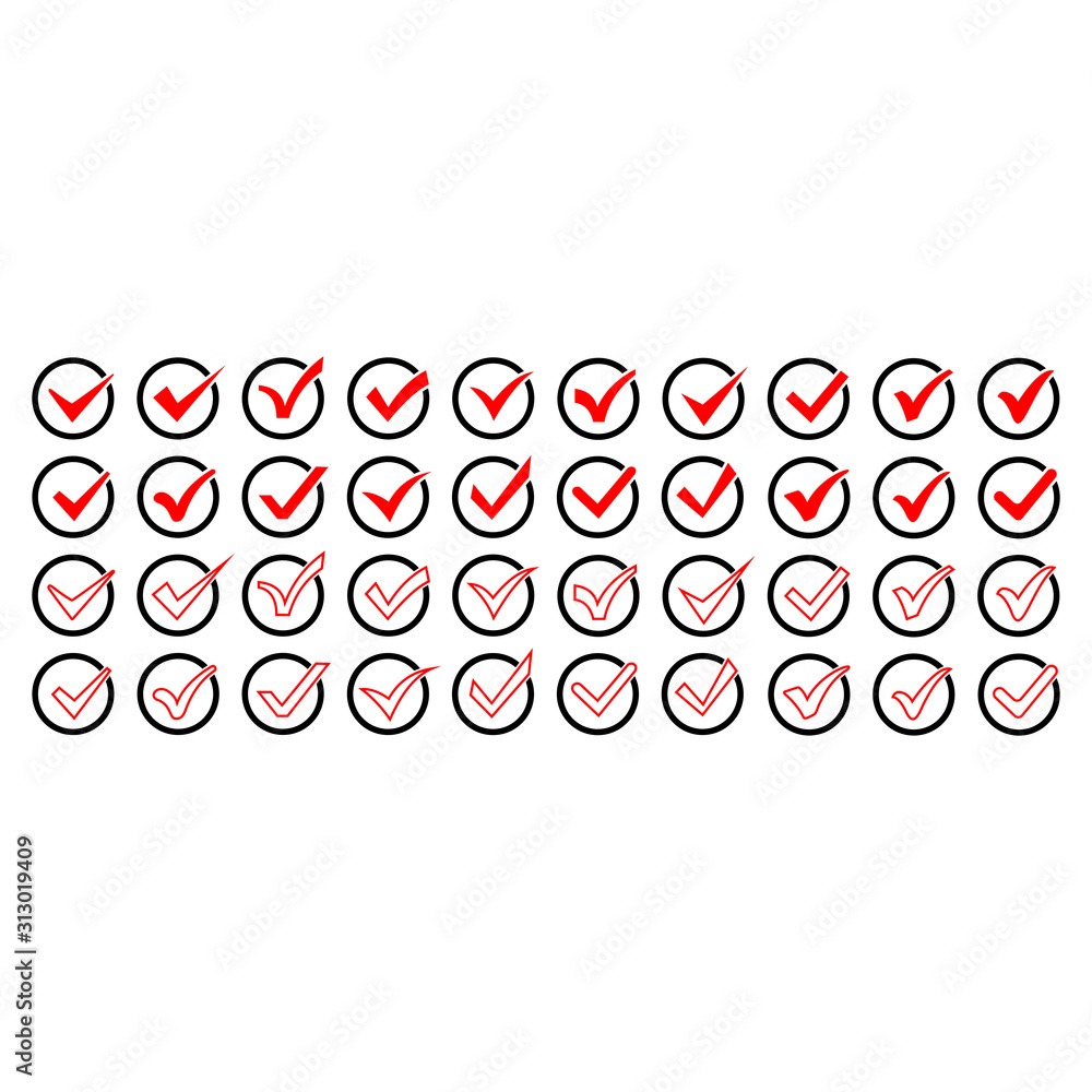 Poster check mark icon set vector design symbol