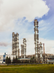 Fototapeta premium Distillation columns at a petrochemical plant
