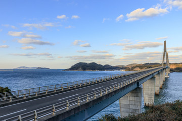 鷹島肥前大橋と夕焼け　佐賀県唐津市　Takashimahizen  bridge and Sunset Saga Karatsu city