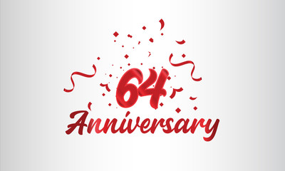 Anniversary celebration background. with the 64th number in gold and with the words golden anniversary celebration.