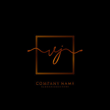 VJ Initial Letter Handwriting and Signature Logo Template Concept