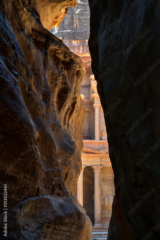 Poster The Treasury from The Siq Petra Jordan