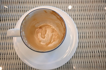 empty cup of coffee drink with stain
