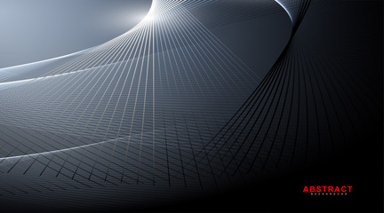 abstarct geometric background. Glowing line wave on dark. New texture for your design.