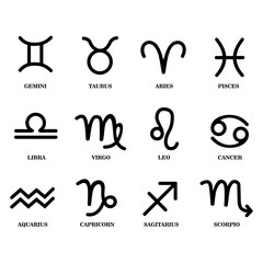 zodiac sign icon vector design symbol - obrazy, fototapety, plakaty