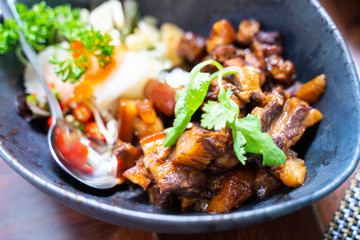 sweet stew pork belly Thai food