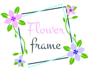 simple flower frame vector