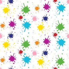 Fototapeta na wymiar The vector seamless pattern. Cute colourful splatter pattern. Vector for wallpaper, child apron, fabric, textile pattern. Endless print. Background illustration vector.