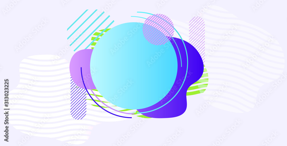 Poster geometric form abstract banner badge modern gradient graphic element horizontal vector illustration